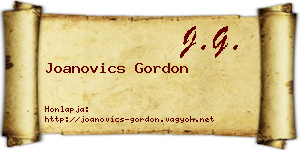 Joanovics Gordon névjegykártya